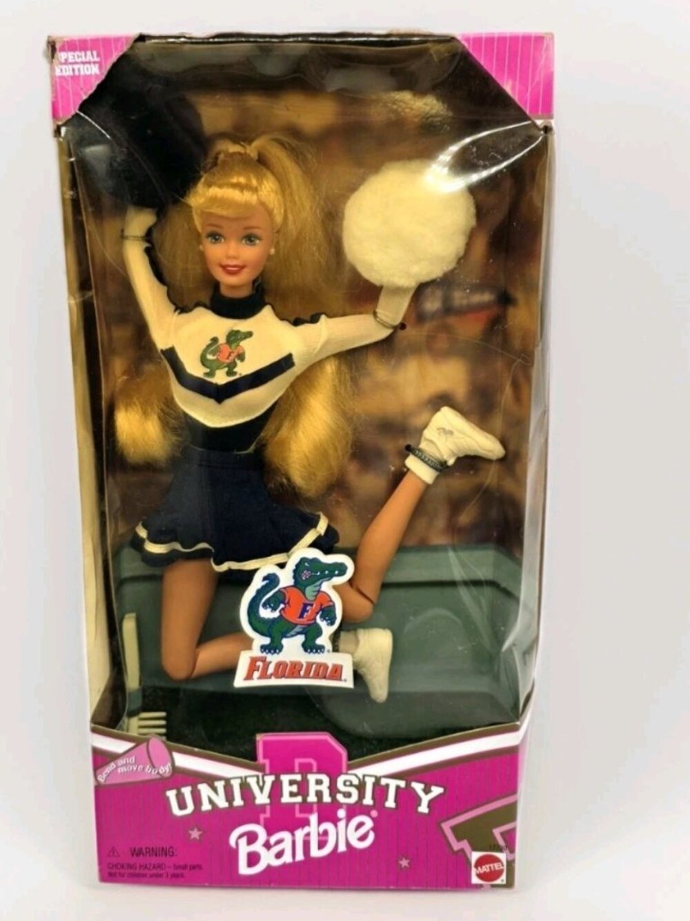 University of Florida Gators Cheerleader Barbie Doll New in Box Football Vtg 90s